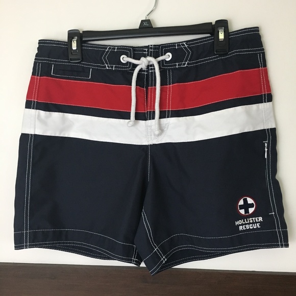 Hollister Other - Men's Hollister Medium Navy Striped Swim Trunks
